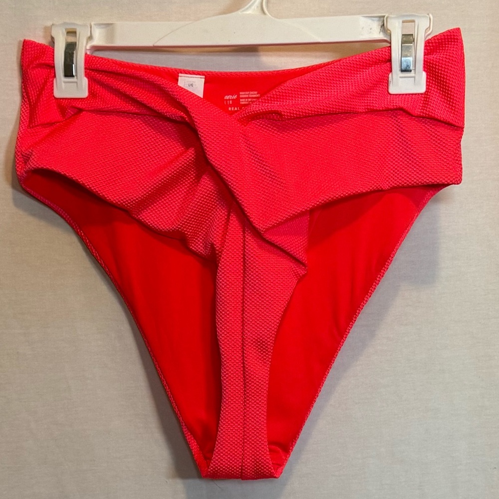 AA-388 Aerie NWOT High Cut Cheeky Summer Swim Bikini Bottoms Size L